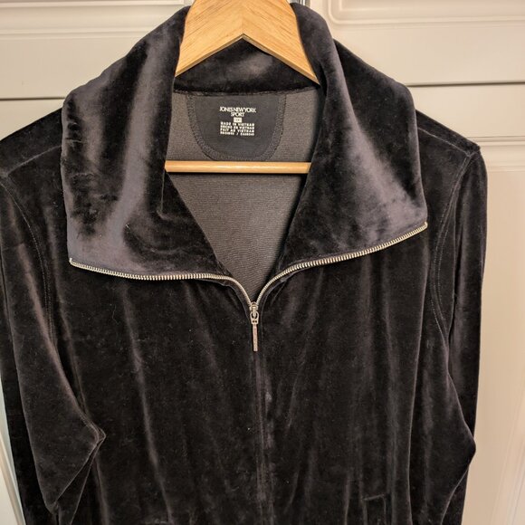 Jones New York Sport Black Velour Zip Jacket | Excellent Condition, Size 2X - Picture 2 of 14